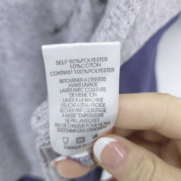 Miss Me Medium Boho Beaded Floral Periwinkle Romantic Top Chiffon Gathered Back - Picture 8 of 11